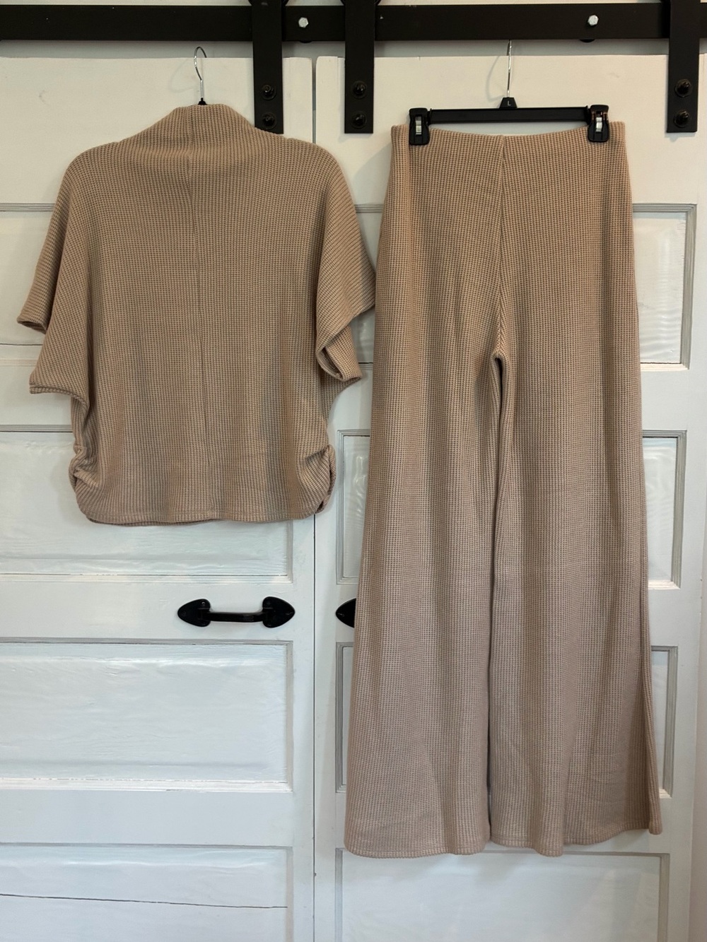 Zenana Ribbed Wide-Leg Knit Pants - Taupe - Picture 2 of 4